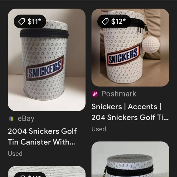 Vintage 2004 snickers golf zipper tin very cute used condition - Picture 9 of 9